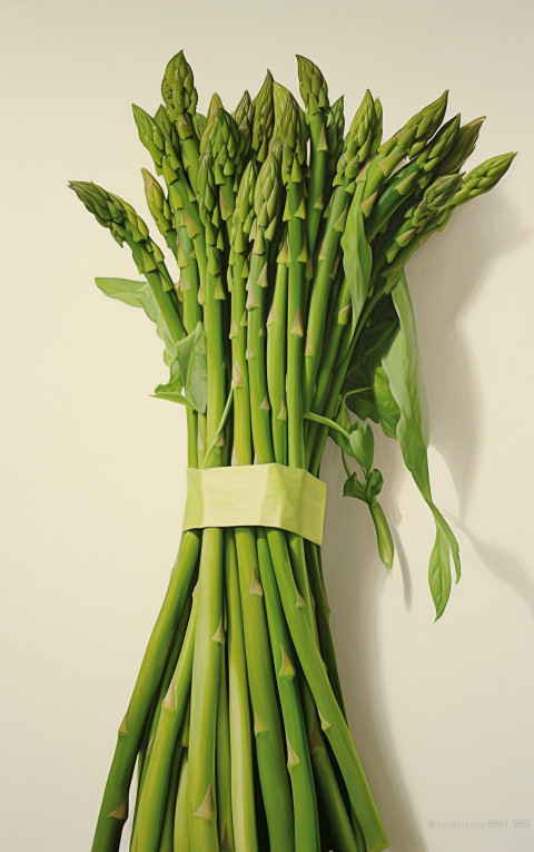 asparagus and green stalks on a white background