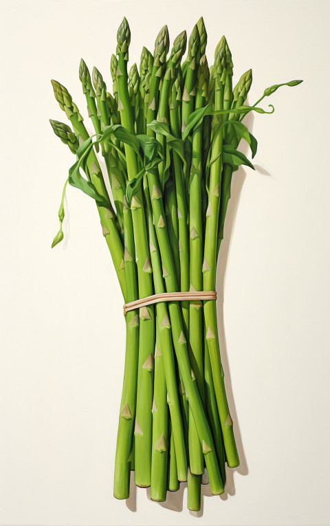 Fresh Asparagus on White Background