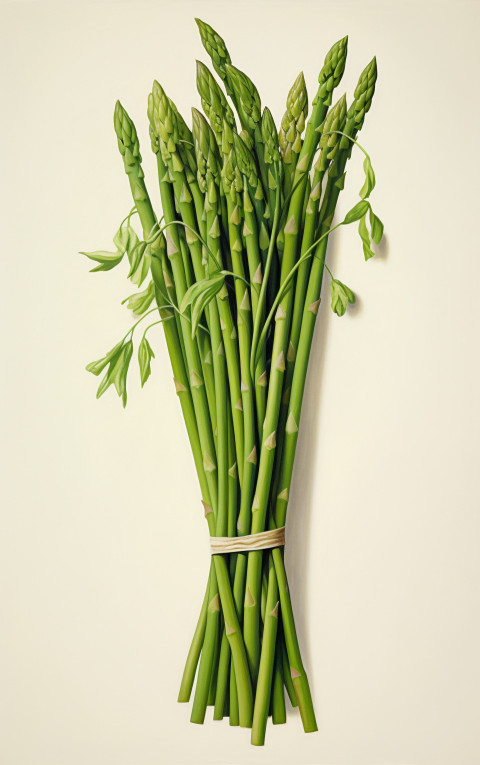 Crisp Asparagus Stalks Isolated on White