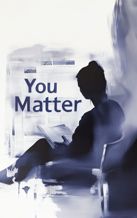 You Matter text over an open book background You Matter text over an open book background