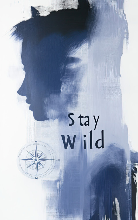 Large Stay Wild text with compass behind Large Stay Wild text with compass behind