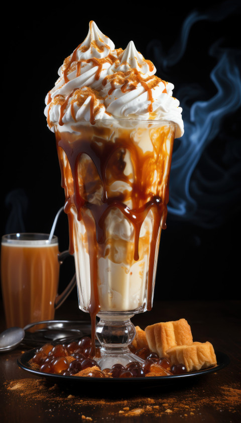 Picture of caramel-topped iced coffee