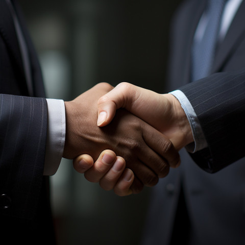 A photo of a men shaking hands in successful business agreement