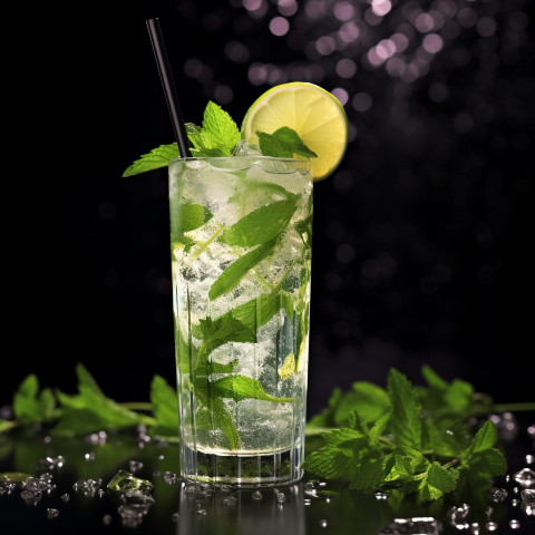 A photo of a Virgin Mojito, beverage advertisement photography inspiration