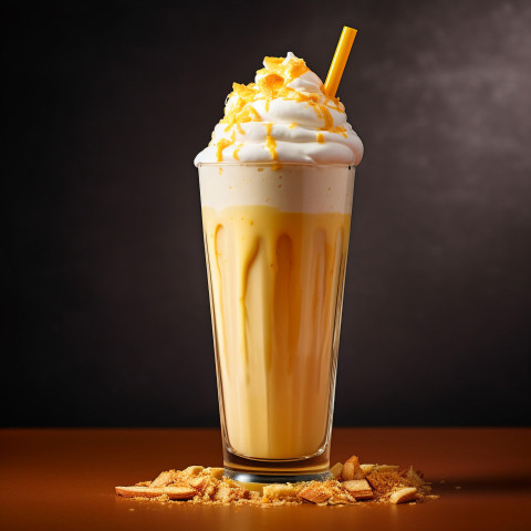 A photo of a Mango milkshake, beverage advertisement photography inspiration