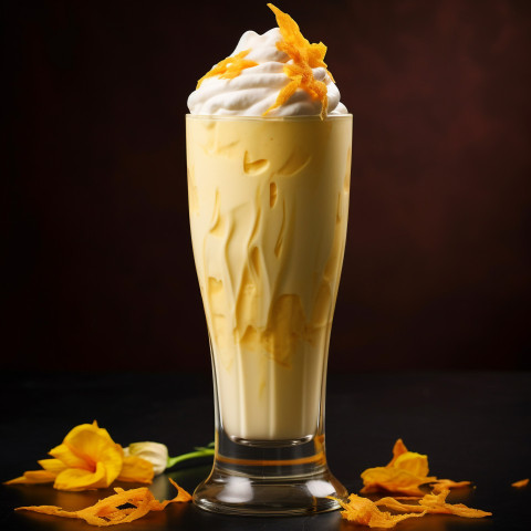 A photo of a Mango milkshake, beverage advertisement photography inspiration