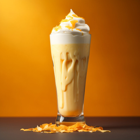 A photo of a Mango milkshake, beverage advertisement photography inspiration