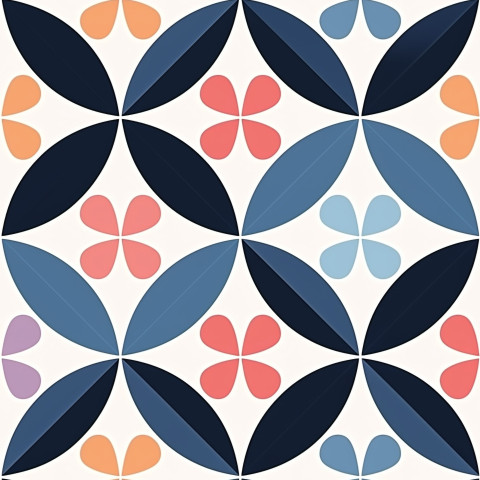 Coloring geometric flower shapes pattern and background for desi