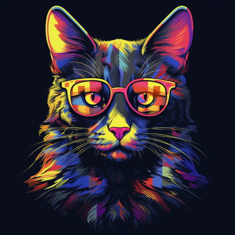 Cat in Glasses and Jeans