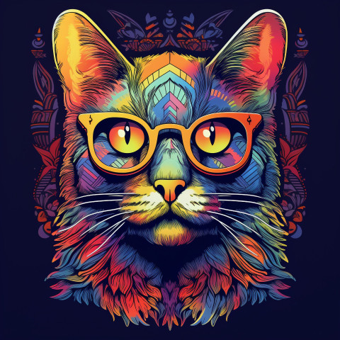 Cat in Glasses and Denim