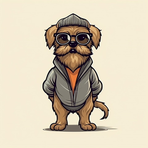 Funny Hipster Dog Illustrations