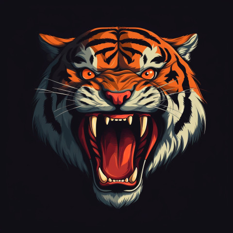 Black Background Tiger