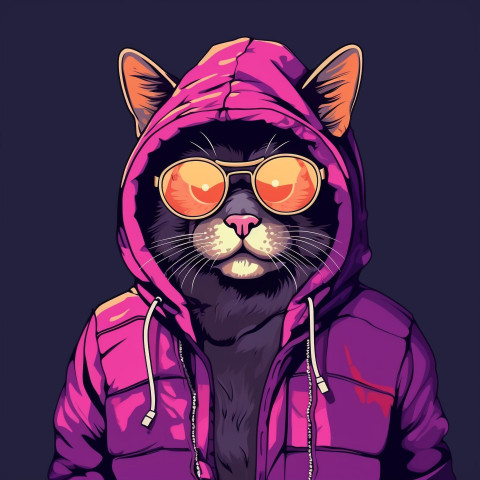 Cat in Streetwear with Shades