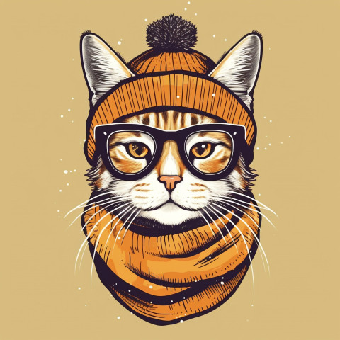 Cat Fashionista in Winter Gear