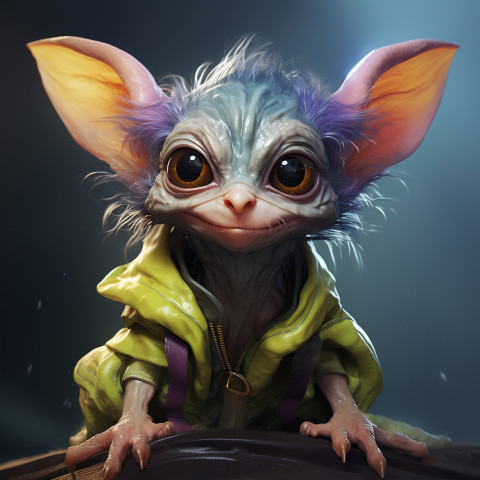 Cute and scary creature made from a painting