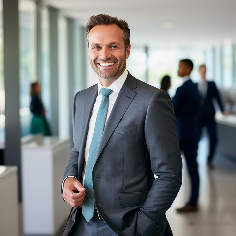 Friendly smiling man banking and finance chief risk officer