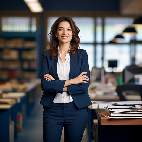 Friendly smiling woman investment banker working in banking and finance