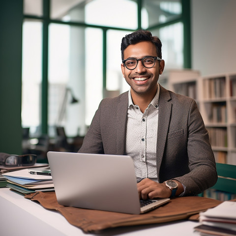 Indian banking recruiter smiling at work