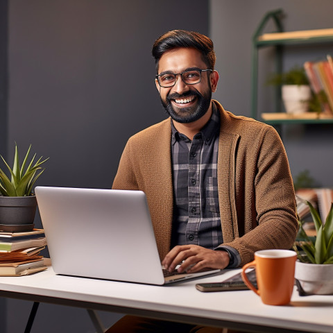 Indian banking recruiter smiling at work