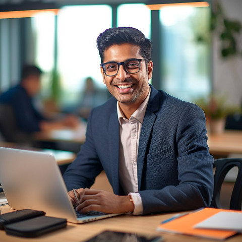 Indian banking recruiter smiling at work