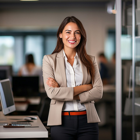 Smiling female financial advisor at work