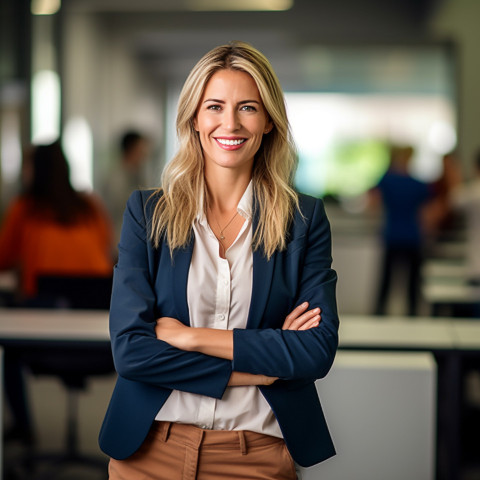 Smiling female financial advisor at work