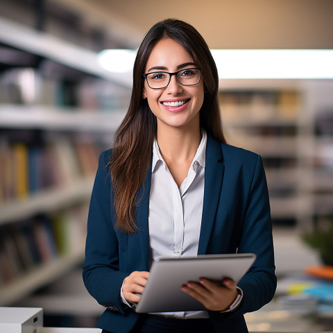 Smiling female financial advisor at work