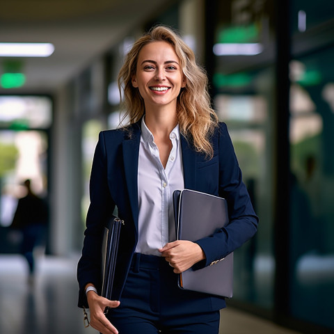 Friendly smiling beautiful woman banking and finance marketing manager at work on blured background Friendly smiling beautiful woman banking and finance marketing manager at work on blured background