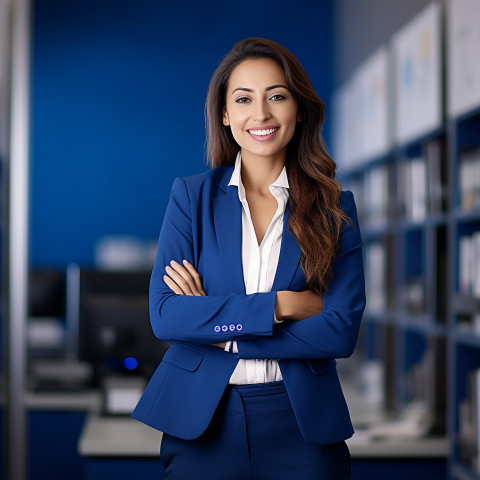 Friendly smiling beautiful woman banking and finance marketing manager at work on blured background Friendly smiling beautiful woman banking and finance marketing manager at work on blured background