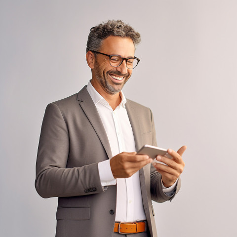 Friendly smiling handsome man banking and finance relationship manager at work on blured background