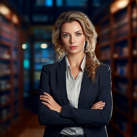 Confident beautiful woman banking and finance wealth advisor at work on blured background