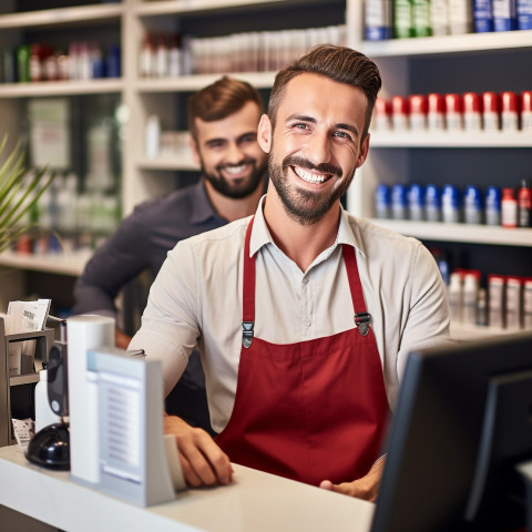 Friendly handsome man providing grooming and personal care customer service