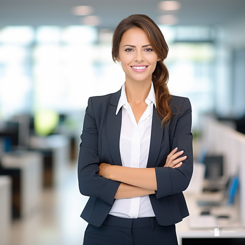 Friendly smiling beautiful beauty and personal care HR manager at work