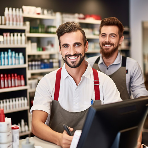 Friendly handsome man providing grooming and personal care customer service