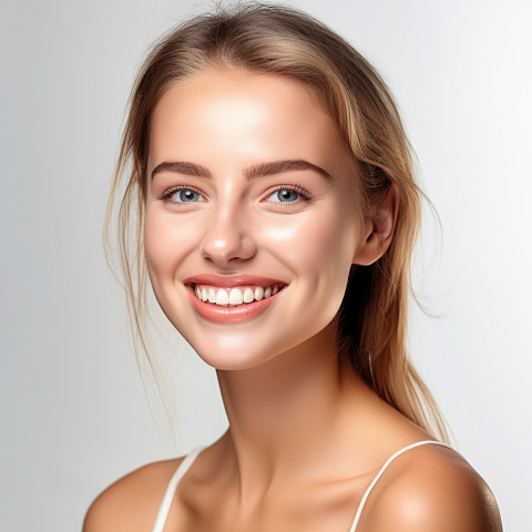 Friendly smiling beautiful woman beauty and personal care client service at work on white background