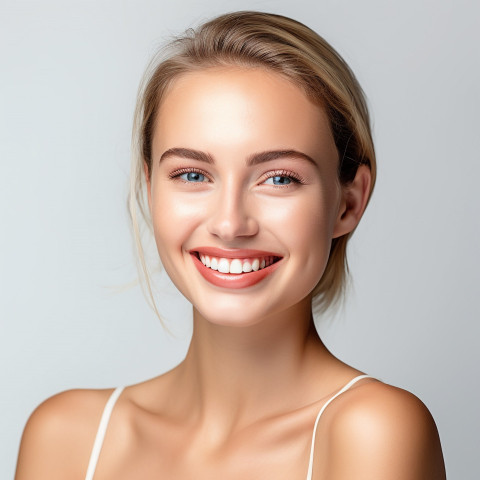 Friendly smiling beautiful woman beauty and personal care client service at work on white background