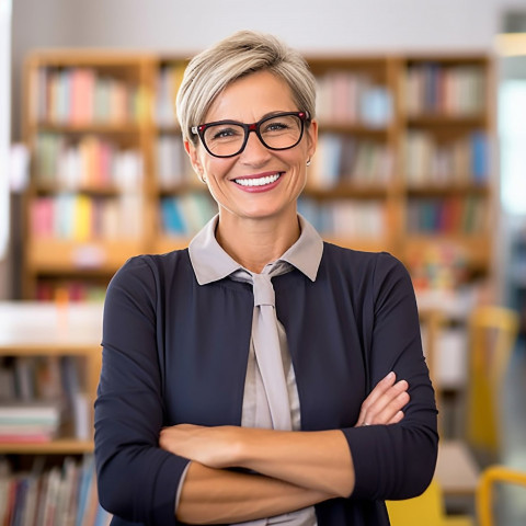 Kindergarten teacher smiling at work