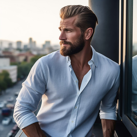 Dapper dude soaks up rooftop views Dapper dude soaks up rooftop views