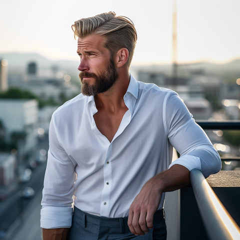 Dapper dude soaks up rooftop views Dapper dude soaks up rooftop views