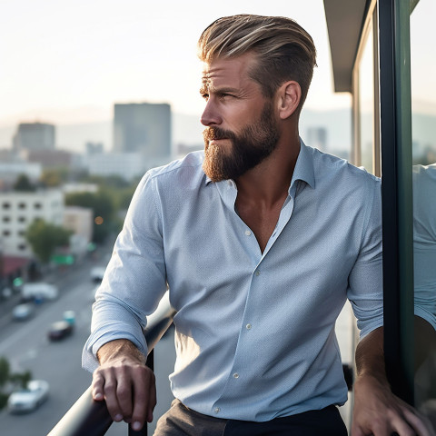 Dapper dude soaks up rooftop views Dapper dude soaks up rooftop views