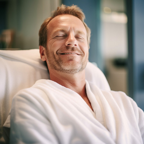 Man getting pampered at a luxurious spa