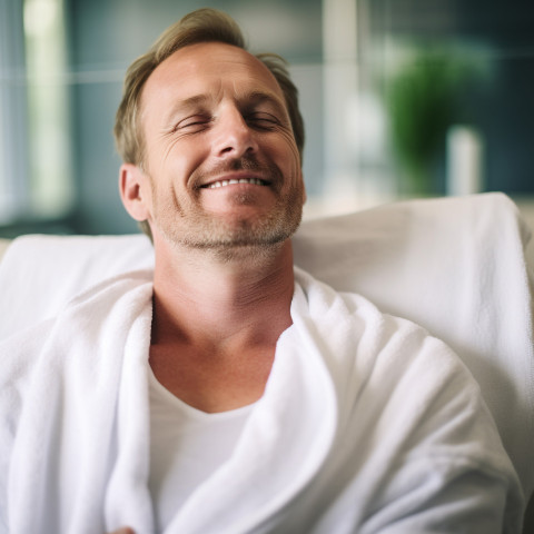 Man getting pampered at a luxurious spa