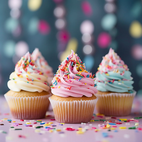 Cupcakes with festive toppers