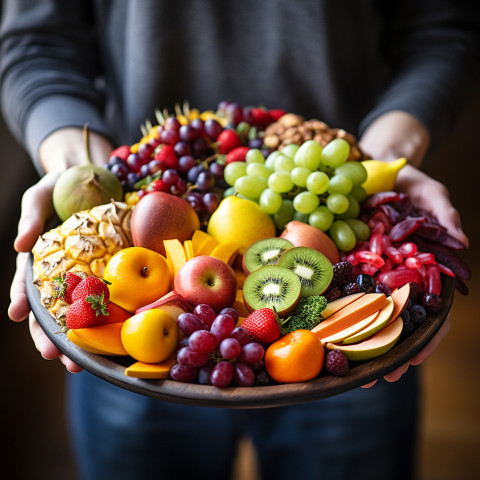 Colorful and delicious fruit platter presentation