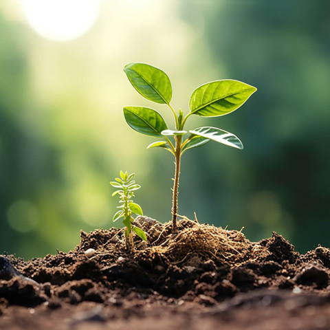 Thriving seedling symbolizing financial success