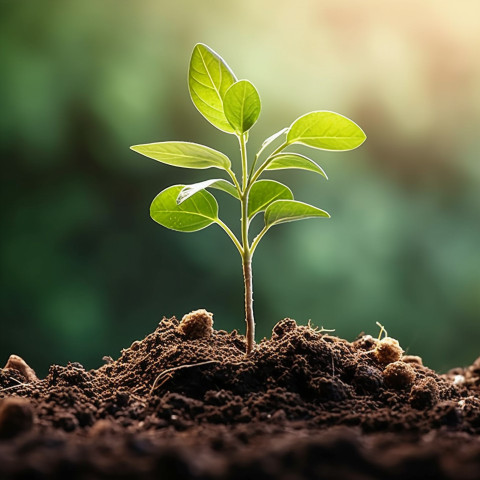 Thriving seedling symbolizing financial success