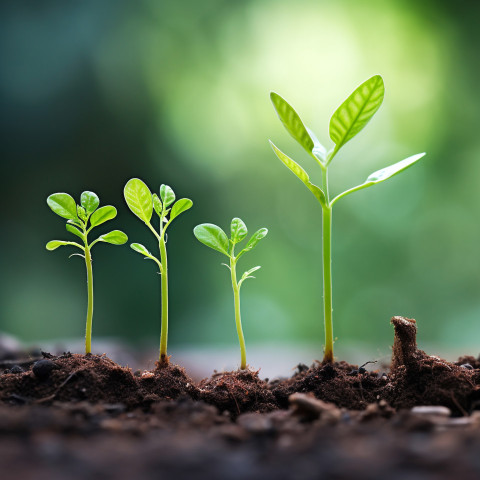 Thriving plants at all stages showing growth potential