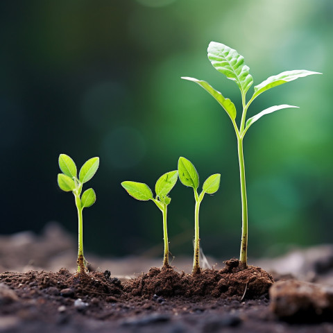 Thriving plants at all stages showing growth potential