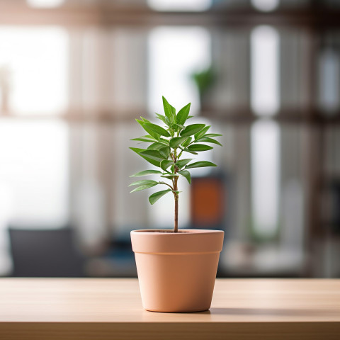 Desk plant in a pot