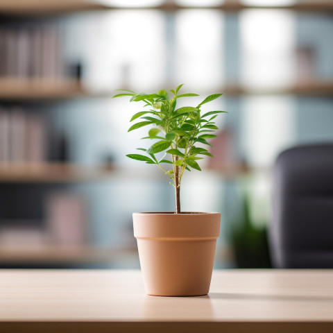 Desk plant in a pot